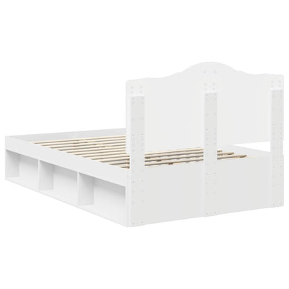 Bed Frame with Headboard White 120 x 200 cm Solid Pine Wood