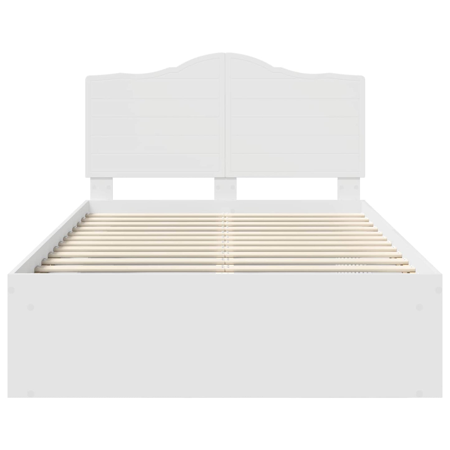 Bed Frame with Headboard White 120 x 200 cm Solid Pine Wood