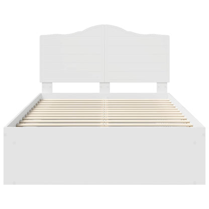 Bed Frame with Headboard White 120 x 200 cm Solid Pine Wood