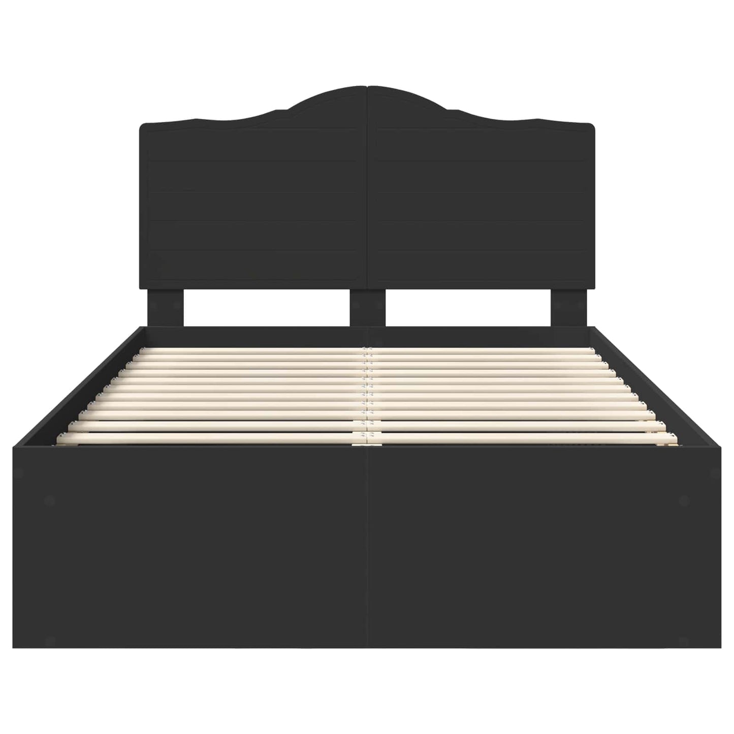 Bed Frame with Headboard Black 120 x 200 cm Solid Pine Wood