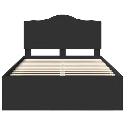 Bed Frame with Headboard Black 120 x 200 cm Solid Pine Wood