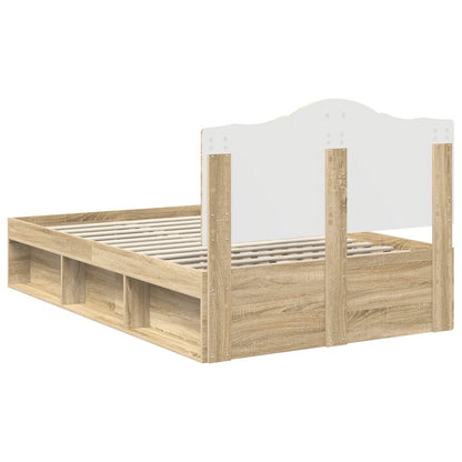 Bed Frame with Headboard Sonoma 120 x 200 cm Solid Pine Wood