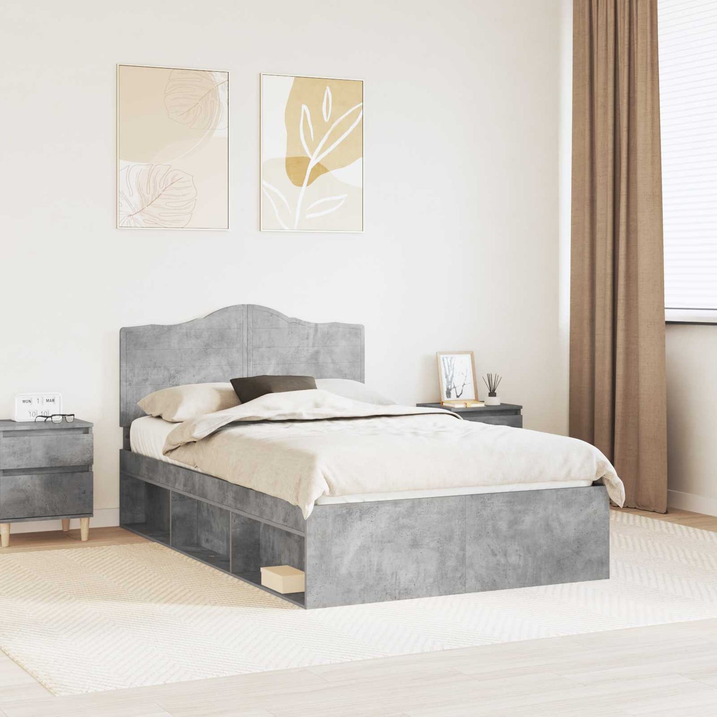 Bed Frame with Headboard Concerte 120 x 200 cm Solid Pine Wood