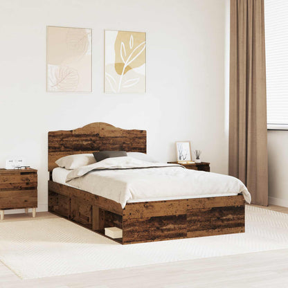 Bed Frame with Headboard Old Wood 120 x 200 cm Solid Pine Wood