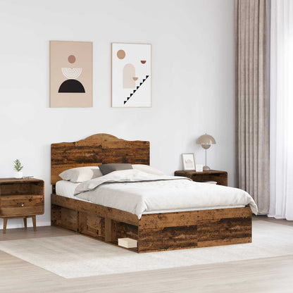Bed Frame with Headboard Old Wood 120 x 200 cm Solid Pine Wood
