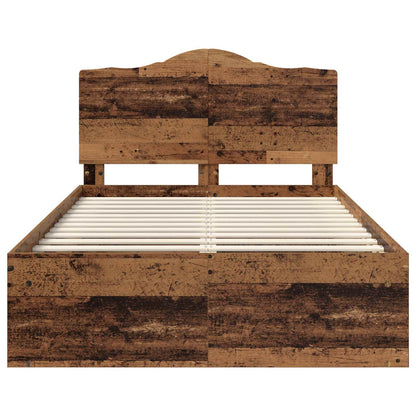 Bed Frame with Headboard Old Wood 120 x 200 cm Solid Pine Wood