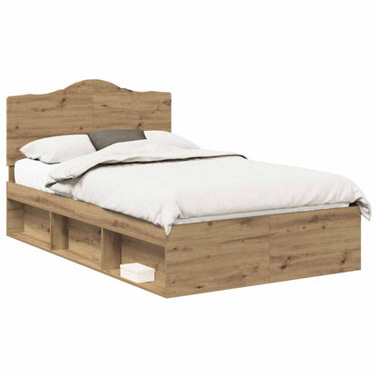 Bed Frame Artisian Oak 120 x 200 cm Solid Pine Wood
