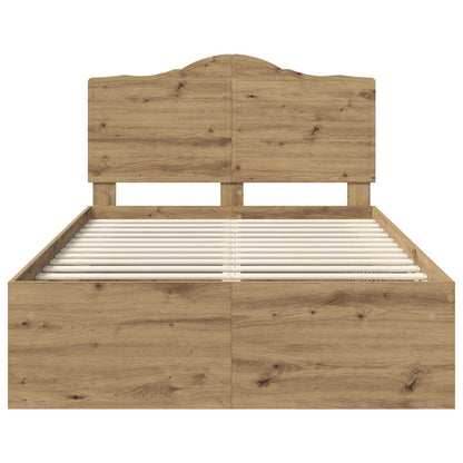Bed Frame Artisian Oak 120 x 200 cm Solid Pine Wood