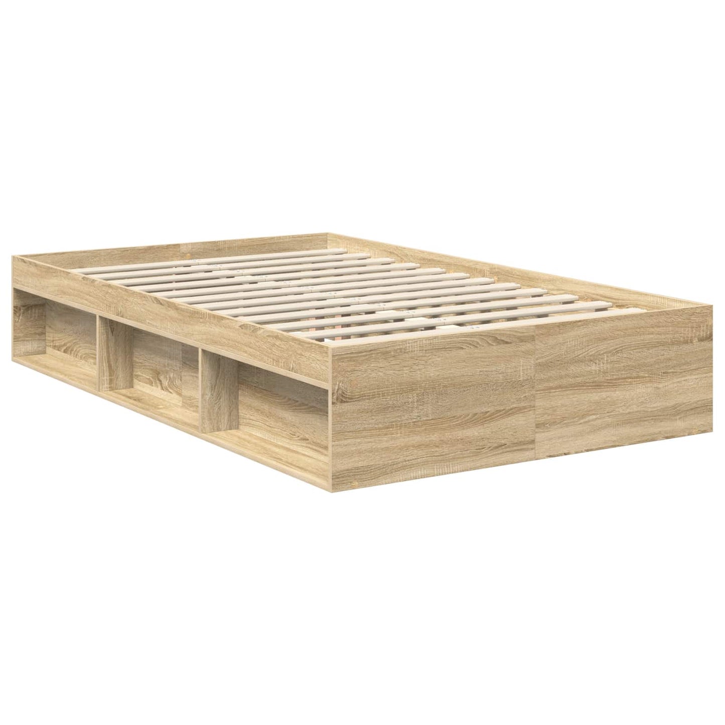 Bed Frame with Headboard Sonoma 120 x 190 cm Solid Pine Wood