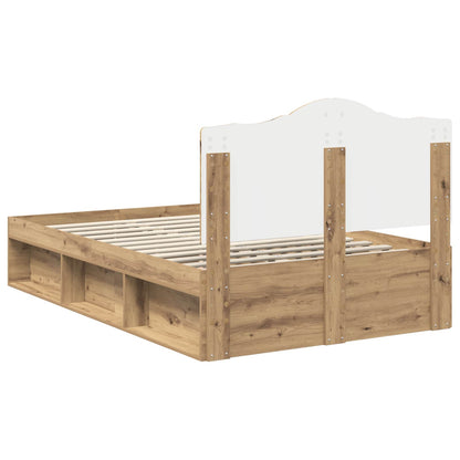 Bed Frame Artisian Oak 120 x 190 cm Solid Pine Wood