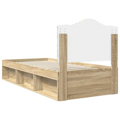 Bed Frame with Headboard Sonoma 100 x 200 cm Solid Pine Wood