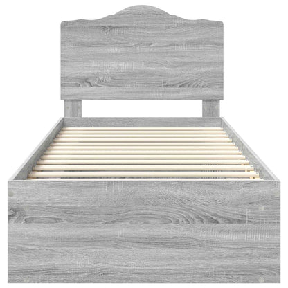 Bed Frame Grey Sonoma 100 x 200 cm Solid Pine Wood