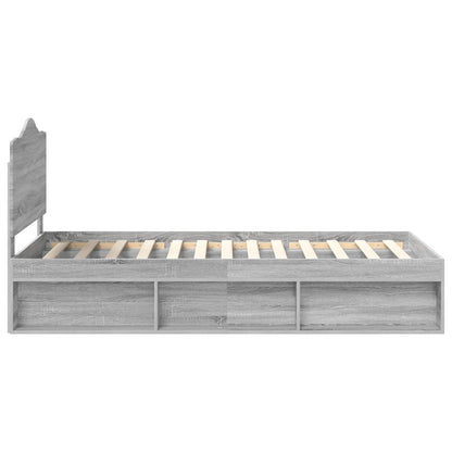 Bed Frame Grey Sonoma 90 x 200 cm Solid Pine Wood