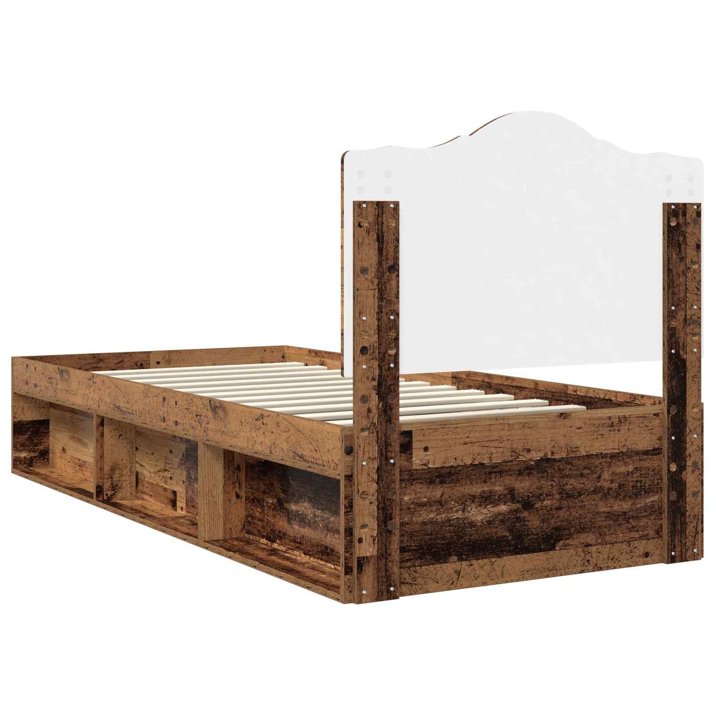 Bed Frame with Headboard Old Wood 90 x 200 cm Solid Pine Wood
