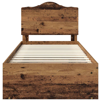 Bed Frame with Headboard Old Wood 90 x 200 cm Solid Pine Wood