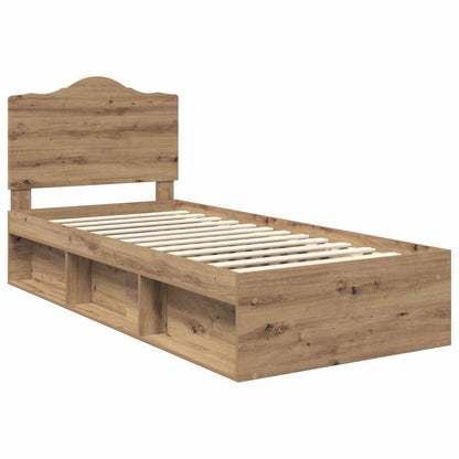 Bed Frame Artisian Oak 90 x 200 cm Solid Pine Wood