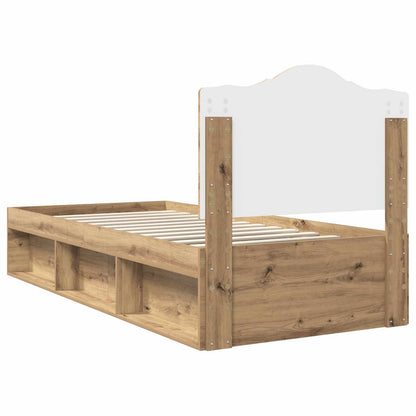 Bed Frame Artisian Oak 90 x 200 cm Solid Pine Wood