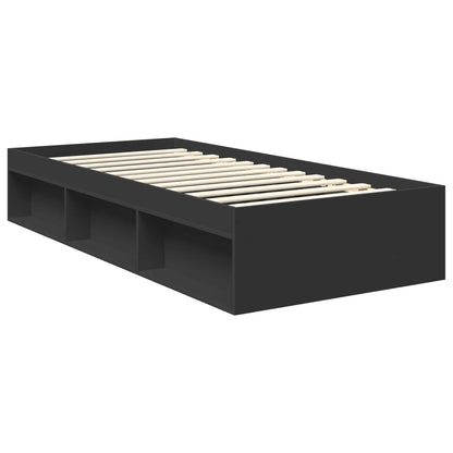 Bed Frame with Headboard Black 90 x 190 cm Solid Pine Wood