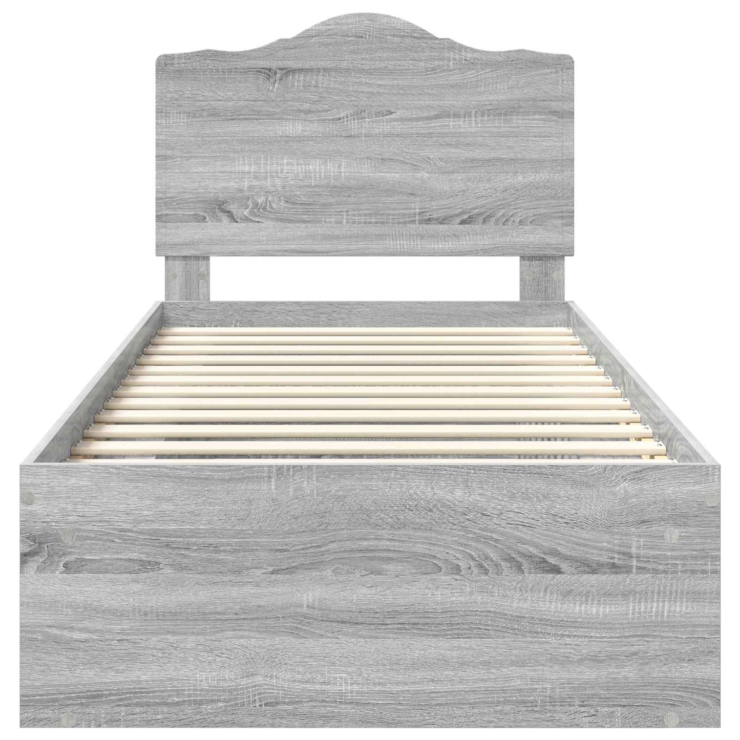 Bed Frame Grey Sonoma 90 x 190 cm Solid Pine Wood