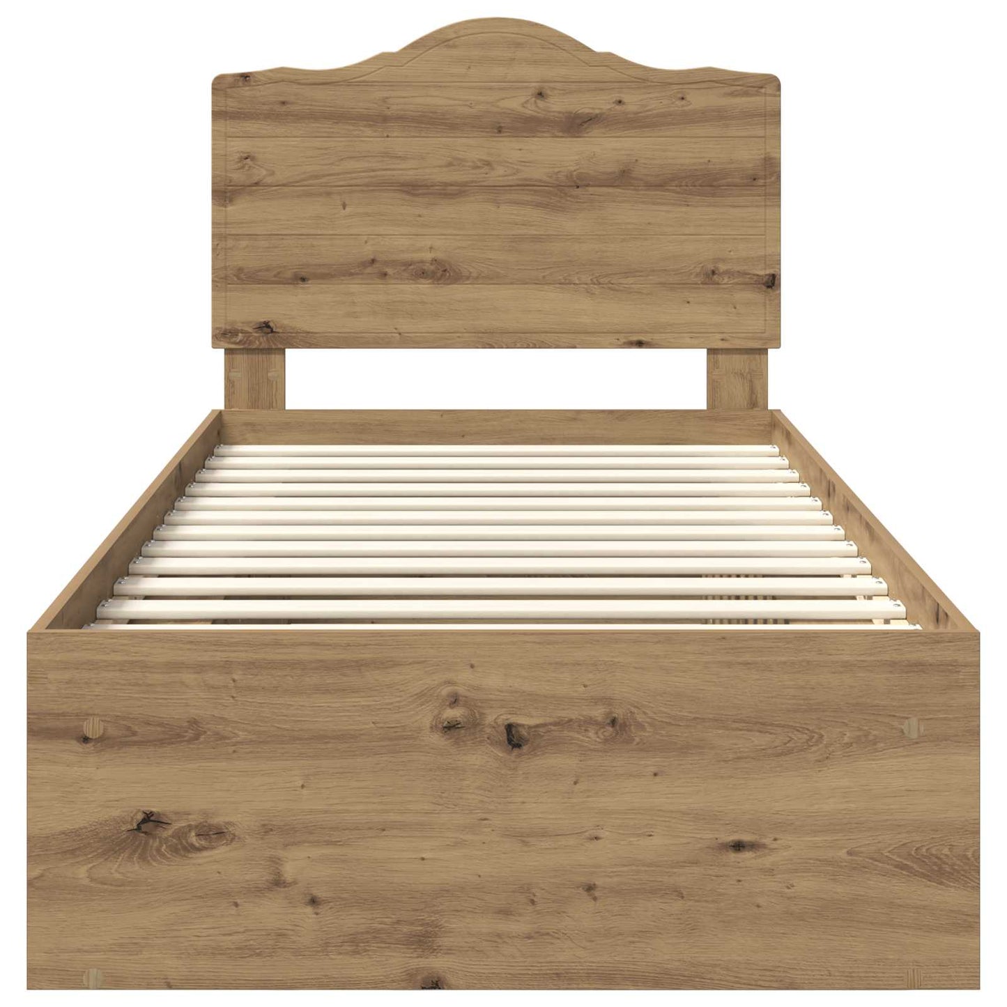 Bed Frame Artisian Oak 90 x 190 cm Solid Pine Wood