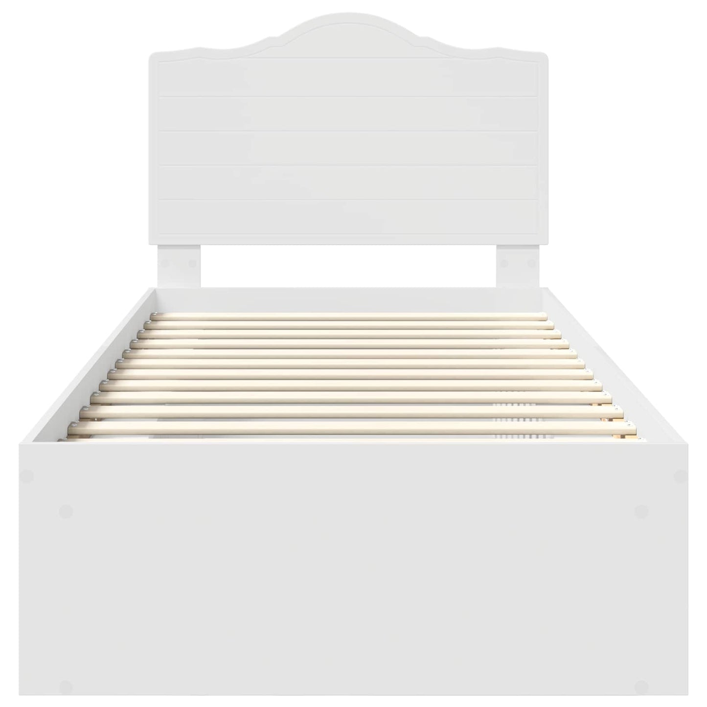 Bed Frame with Headboard White 75 x 190 cm Solid Pine Wood