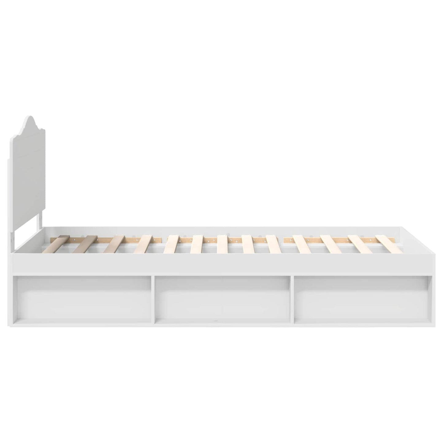 Bed Frame with Headboard White 75 x 190 cm Solid Pine Wood