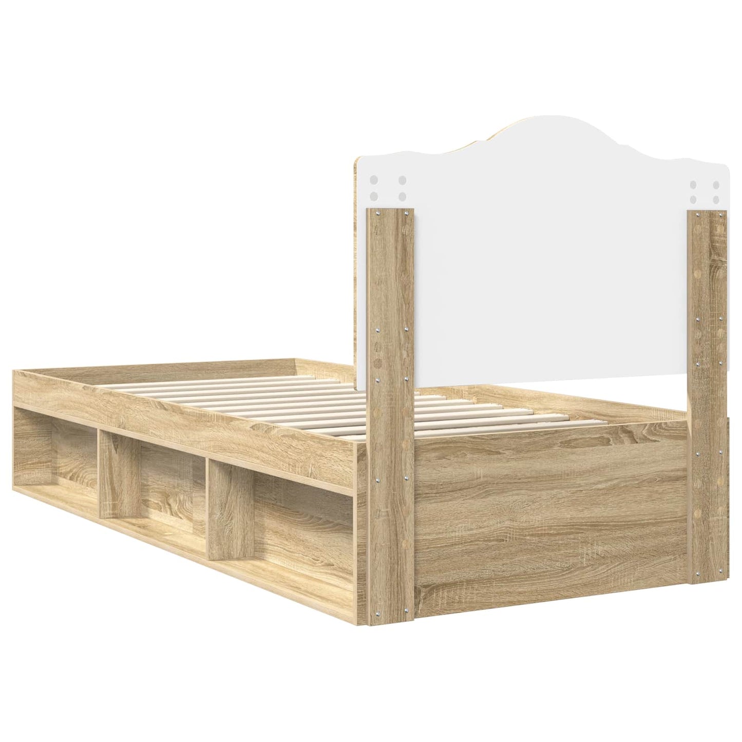Bed Frame with Headboard Sonoma Oak 75 x 190 cm Solid Pine Wood