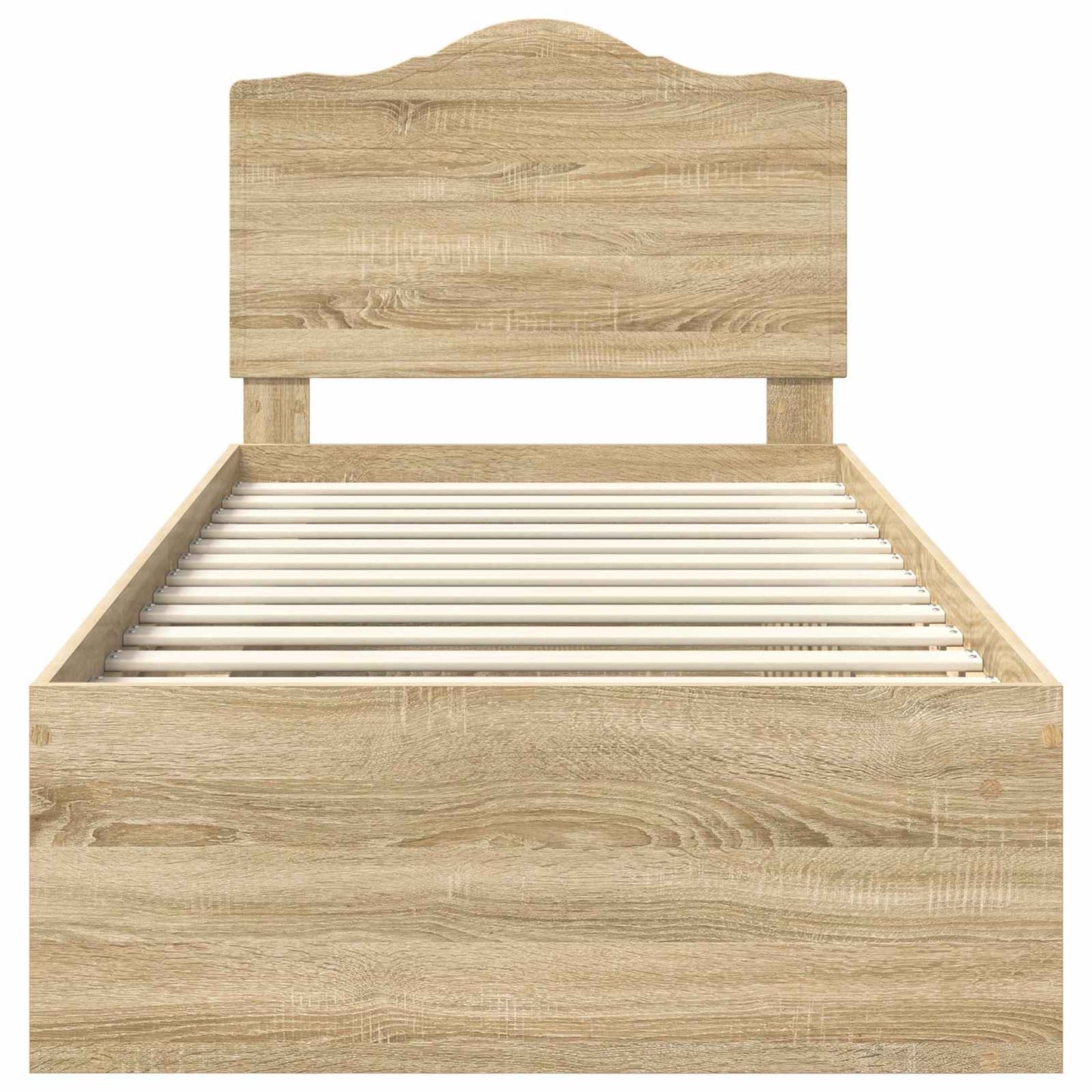 Bed Frame with Headboard Sonoma Oak 75 x 190 cm Solid Pine Wood