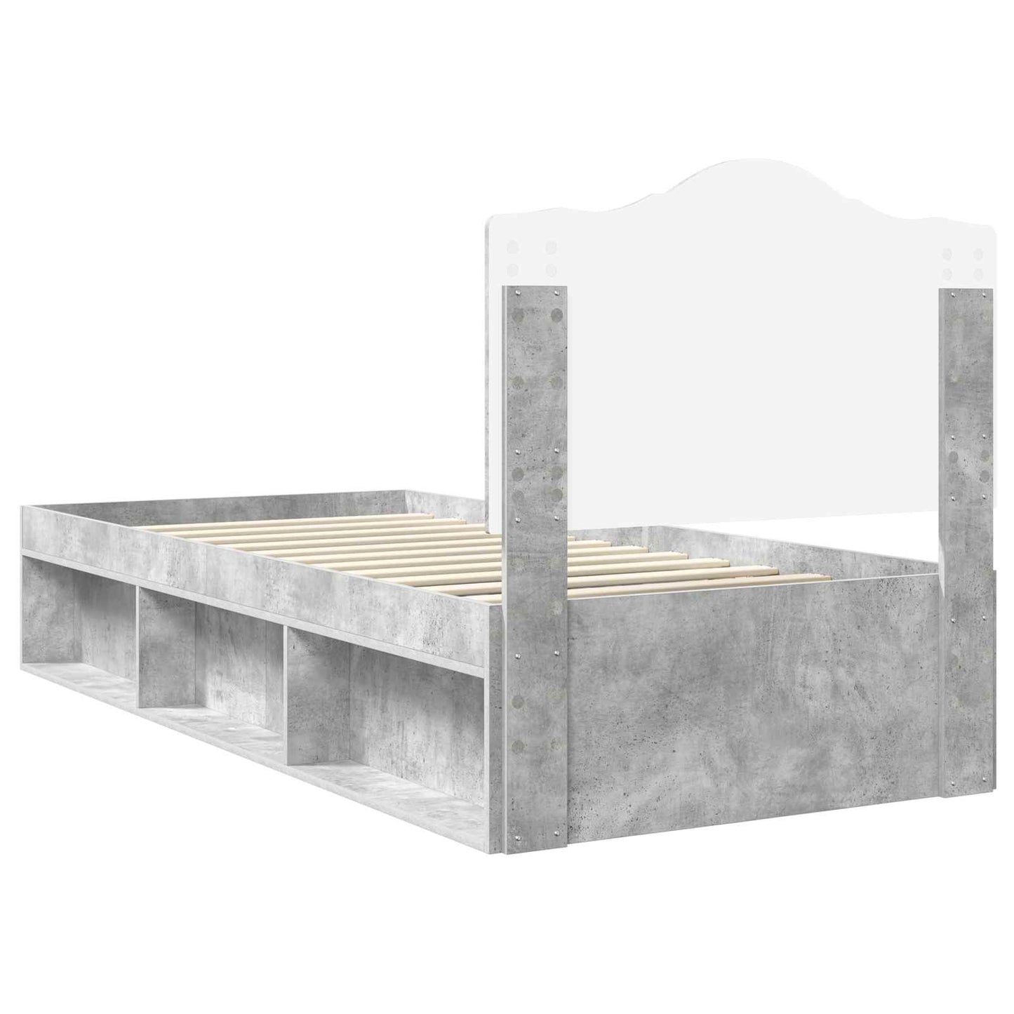 Bed Frame Concerte Grey 75 x 190 cm Solid Pine Wood