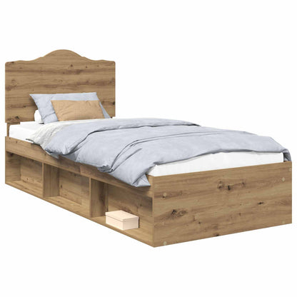Bed Frame Artisian Oak 75 x 190 cm Solid Pine Wood