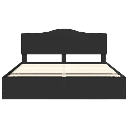 Bed Frame with Drawer Black 200 x 200 cm Engineer Wood
