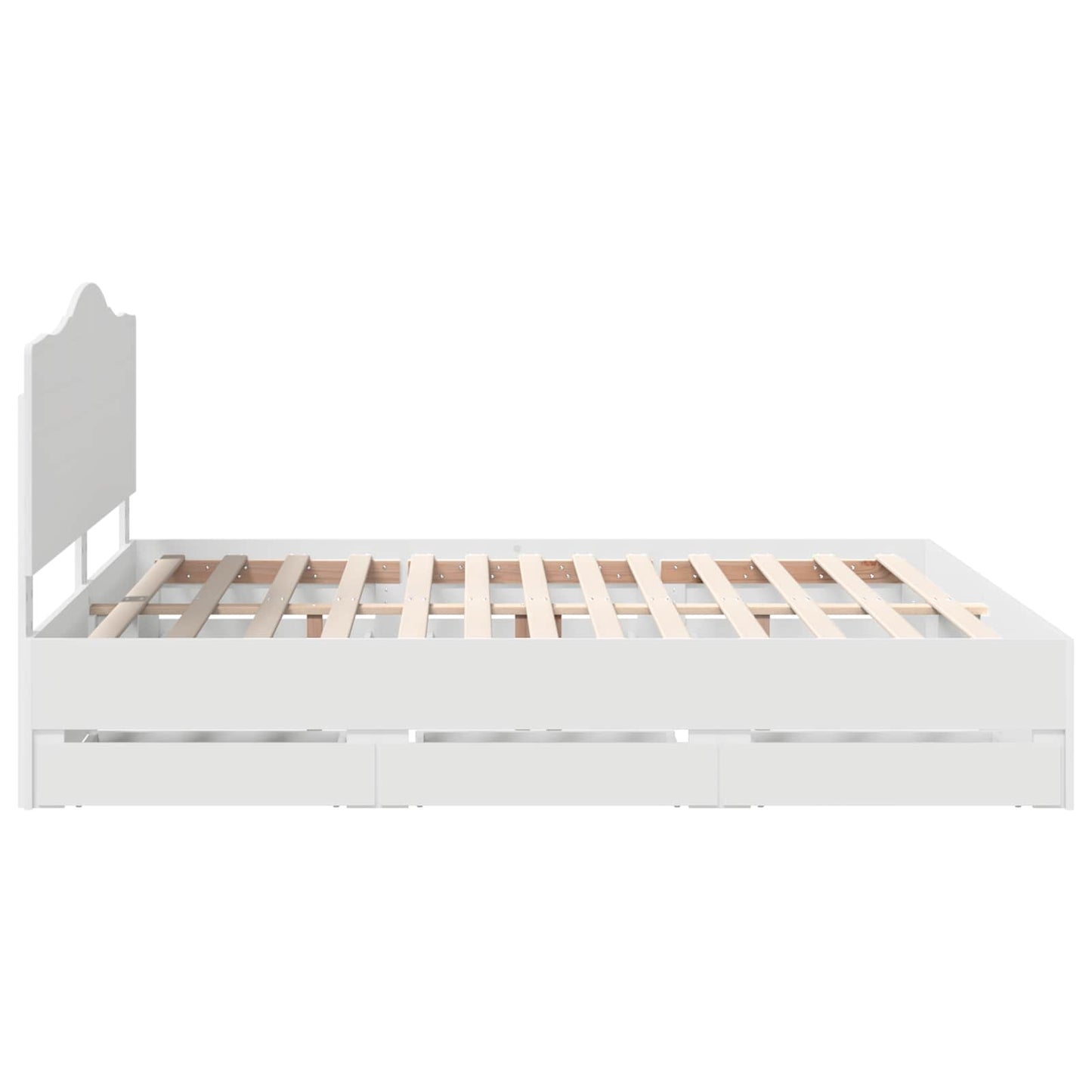 Bed Frame with Drawer White 180 x 200 cm Engineer Wood