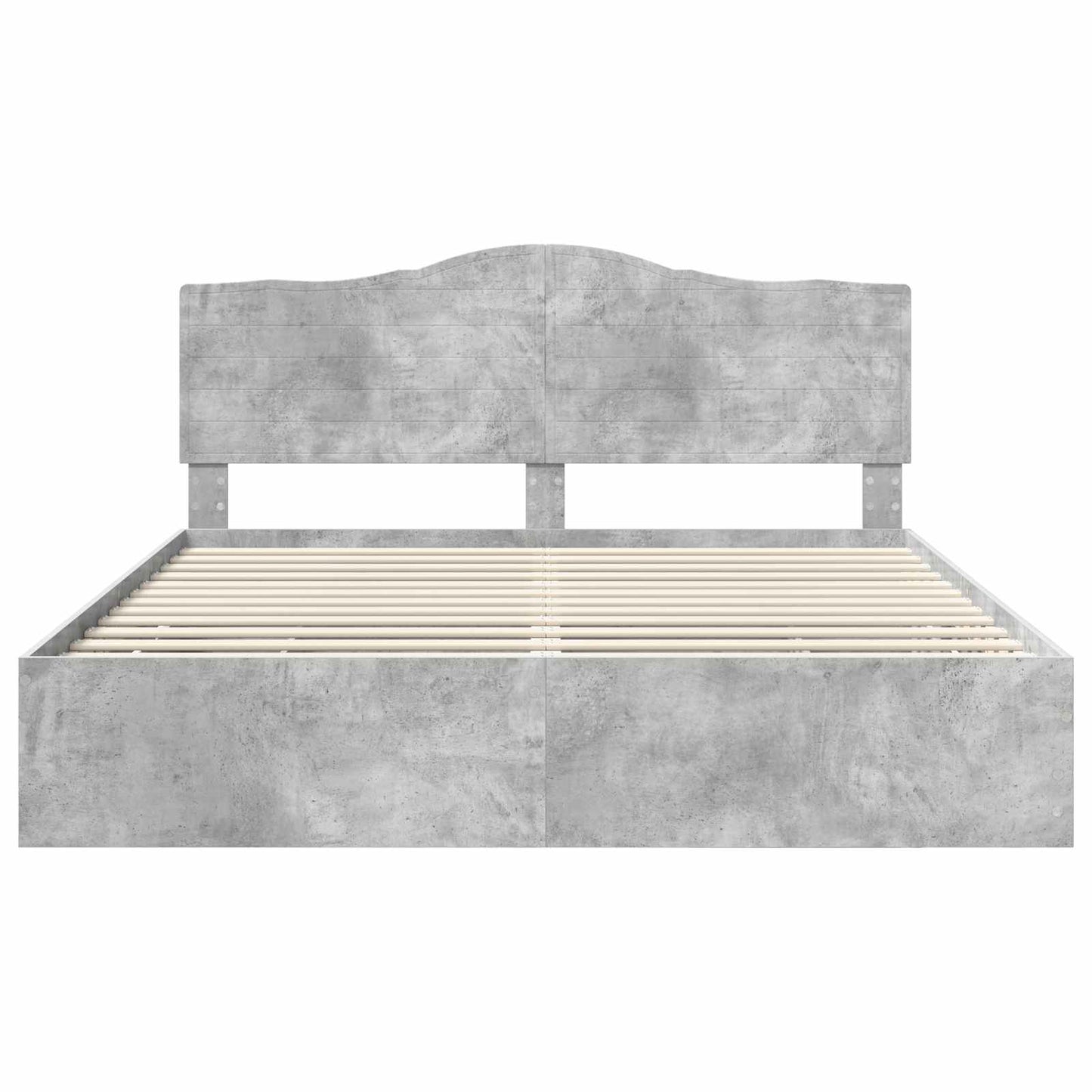 Bed Frame with Drawer Concrete Grey 180 x 200 cm Engineer Wood