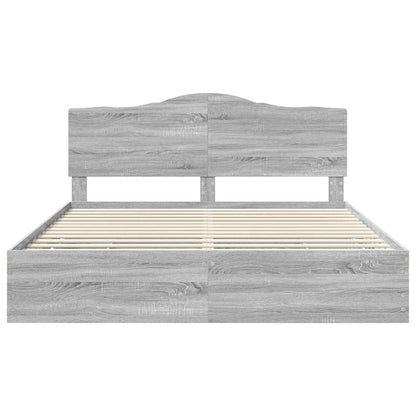 Bed Frame with Drawer Grey Sonoma 180 x 200 cm Engineer Wood