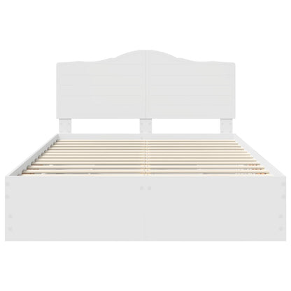 Bed Frame with Drawer White 160 x 200 cm Engineer Wood