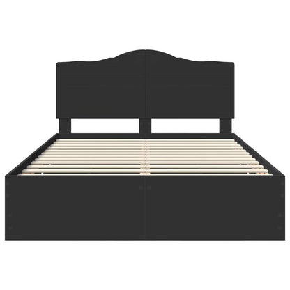 Bed Frame with Drawer Black 160 x 200 cm Engineer Wood