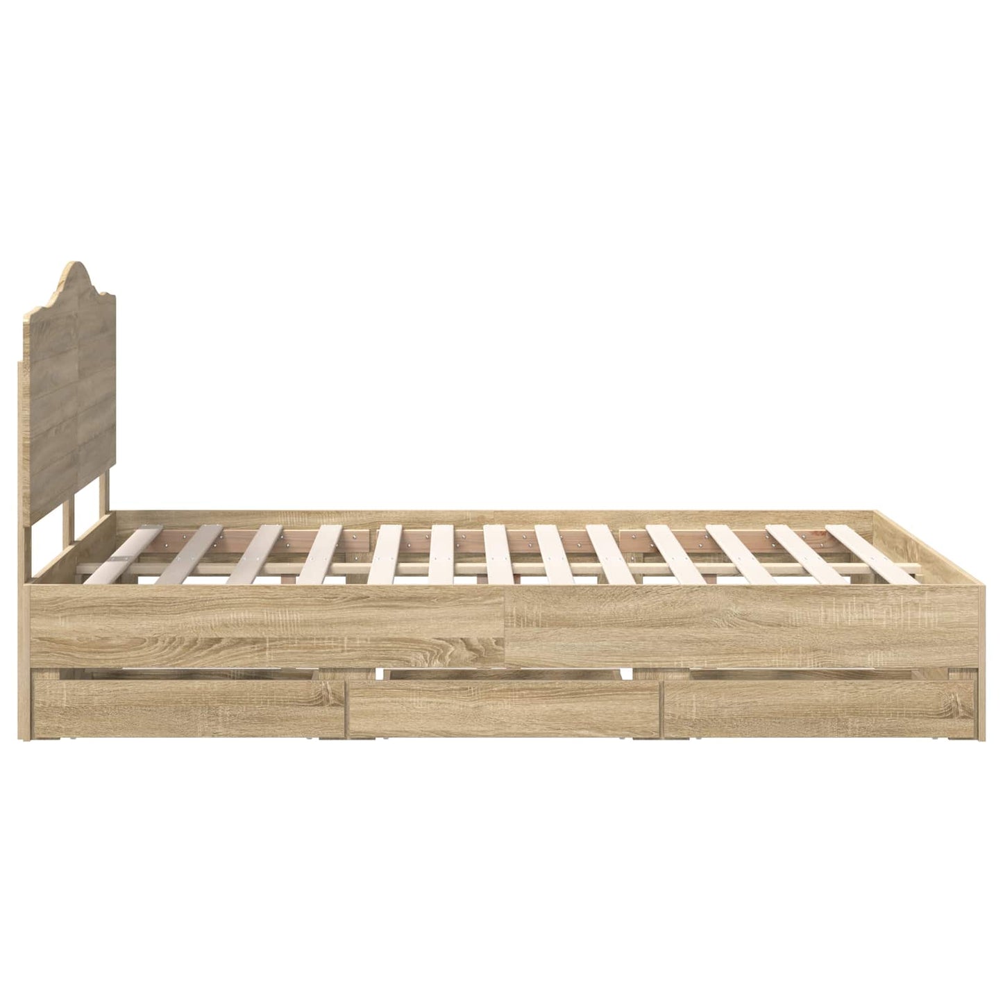 Bed Frame with Drawer Sonoma Oak 150 x 200 cm Engineer Wood