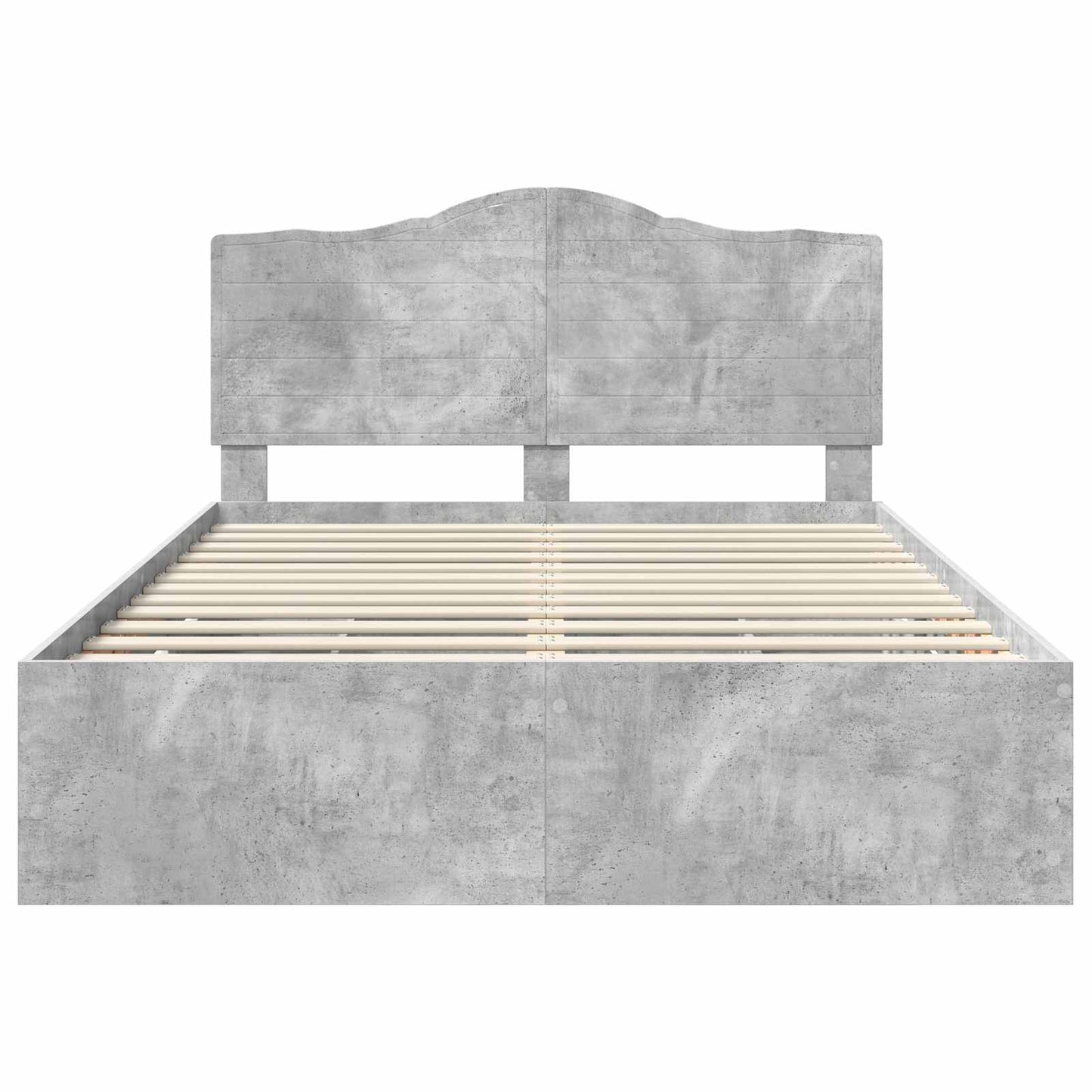 Bed Frame with Drawer Concrete Grey 150 x 200 cm Engineer Wood