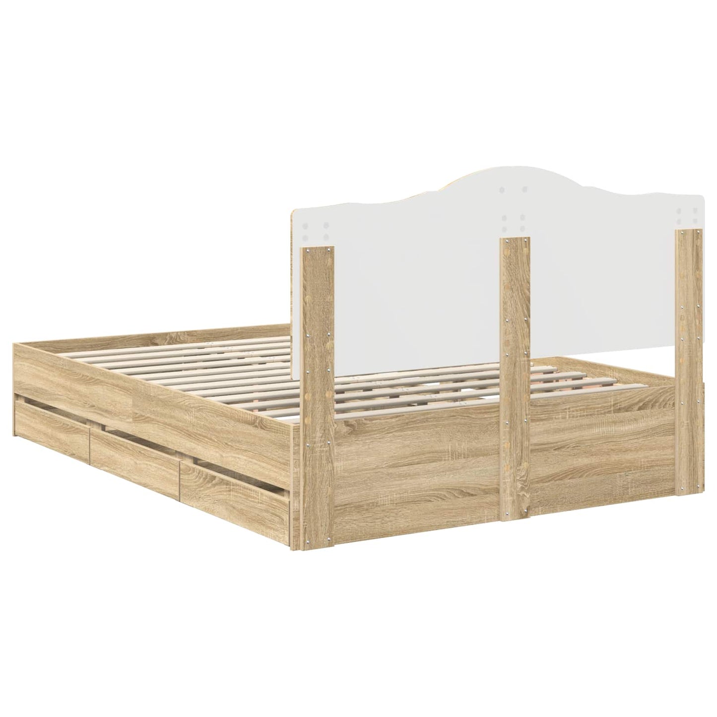 Bed Frame with Drawer Sonoma Oak 140 x 200 cm Engineer Wood