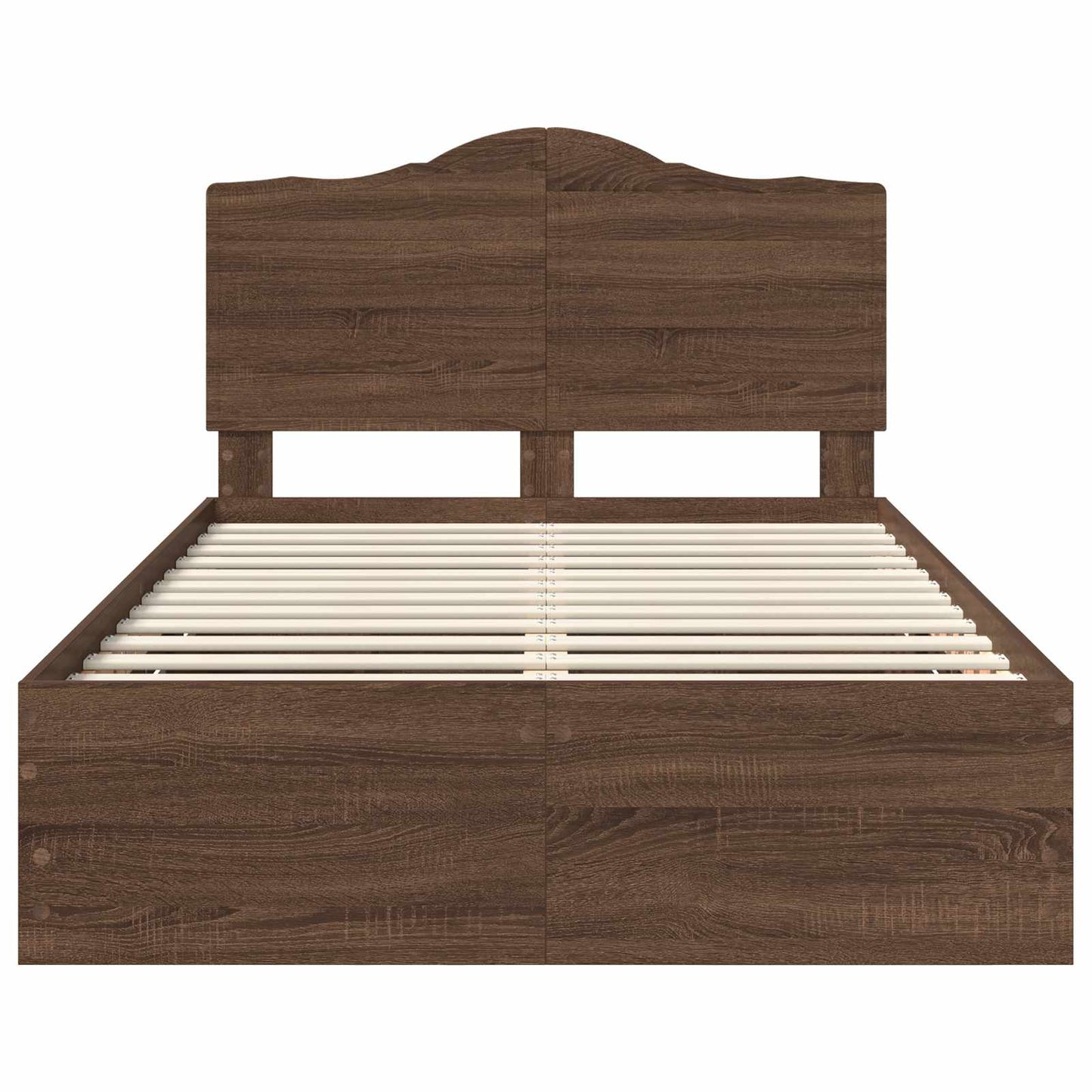Bed Frame with Drawer Brown Oak 135 x 190 cm Engineer Wood