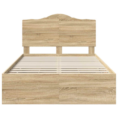 Bed Frame with Drawer Sonoma Oak 120 x 190 cm Engineer Wood
