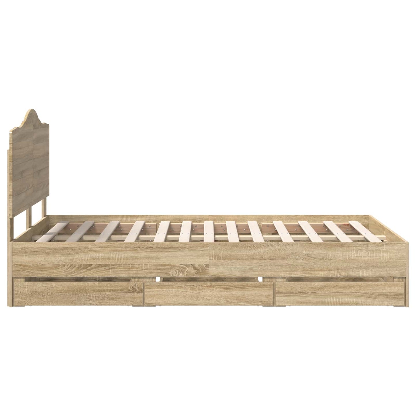 Bed Frame with Drawer Sonoma Oak 120 x 190 cm Engineer Wood