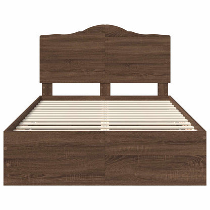 Bed Frame with Drawer Brown Oak 120 x 190 cm Engineer Wood