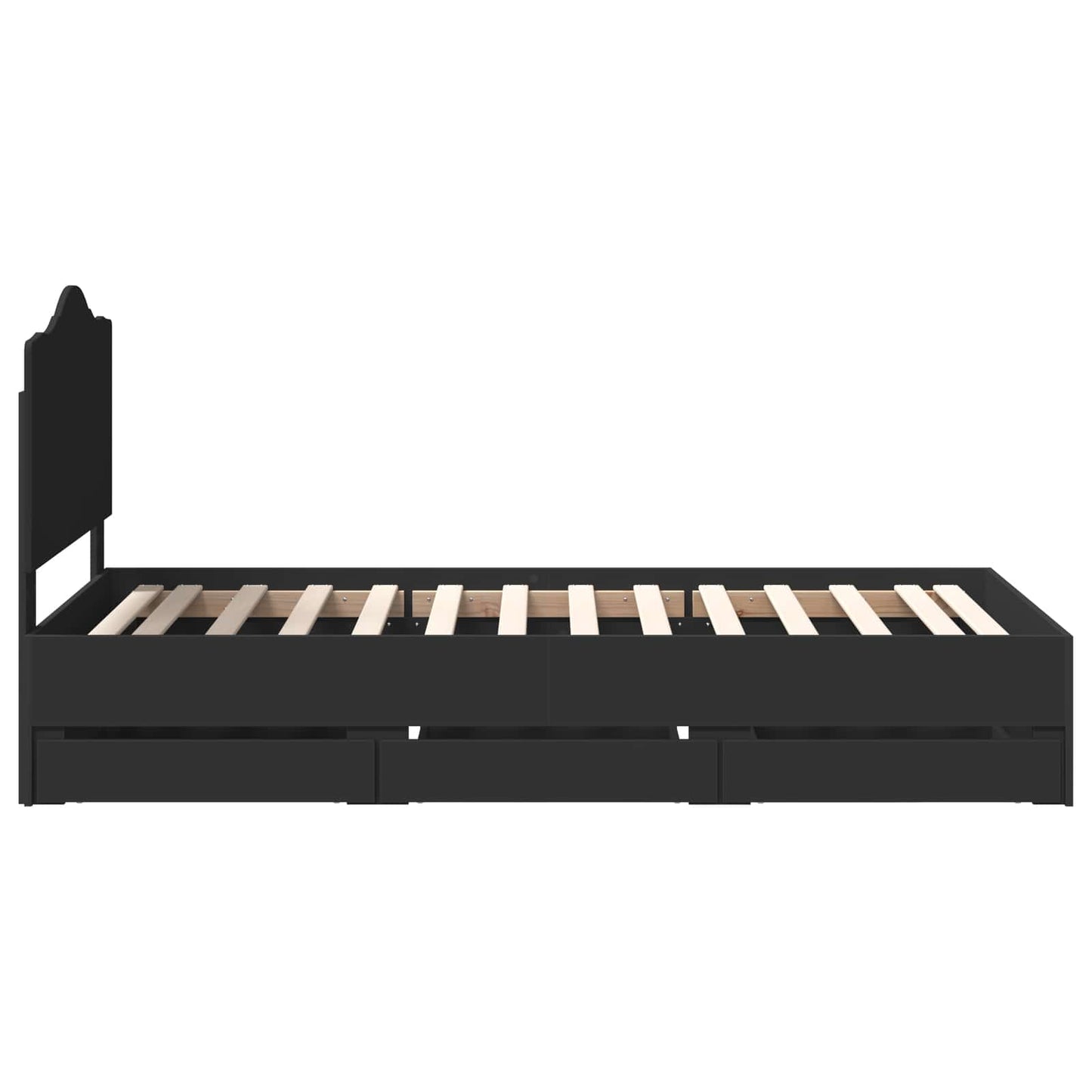 Bed Frame with Drawer Black 100 x 200 cm Engineer Wood