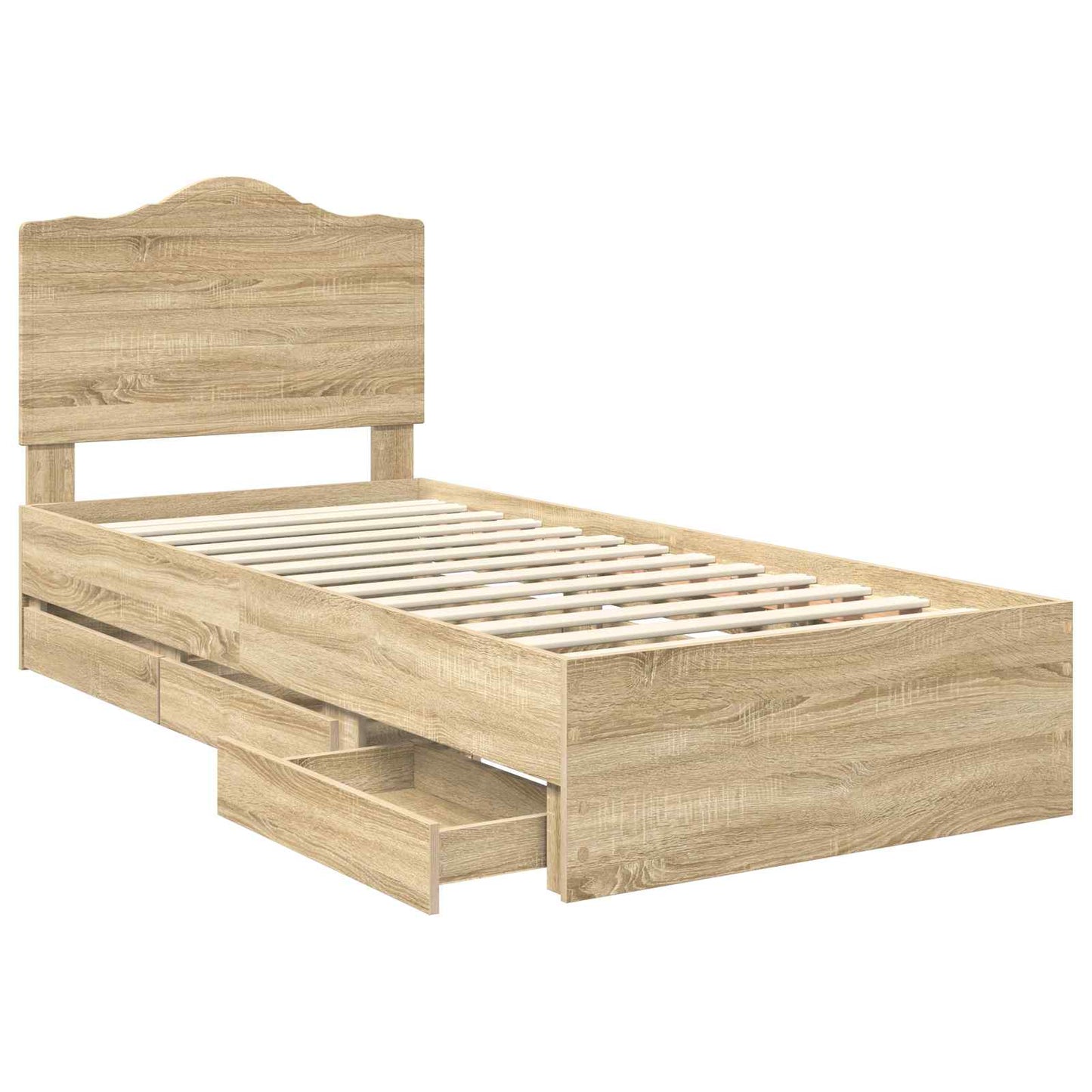 Bed Frame with Drawer Sonoma Oak 100 x 200 cm Engineer Wood