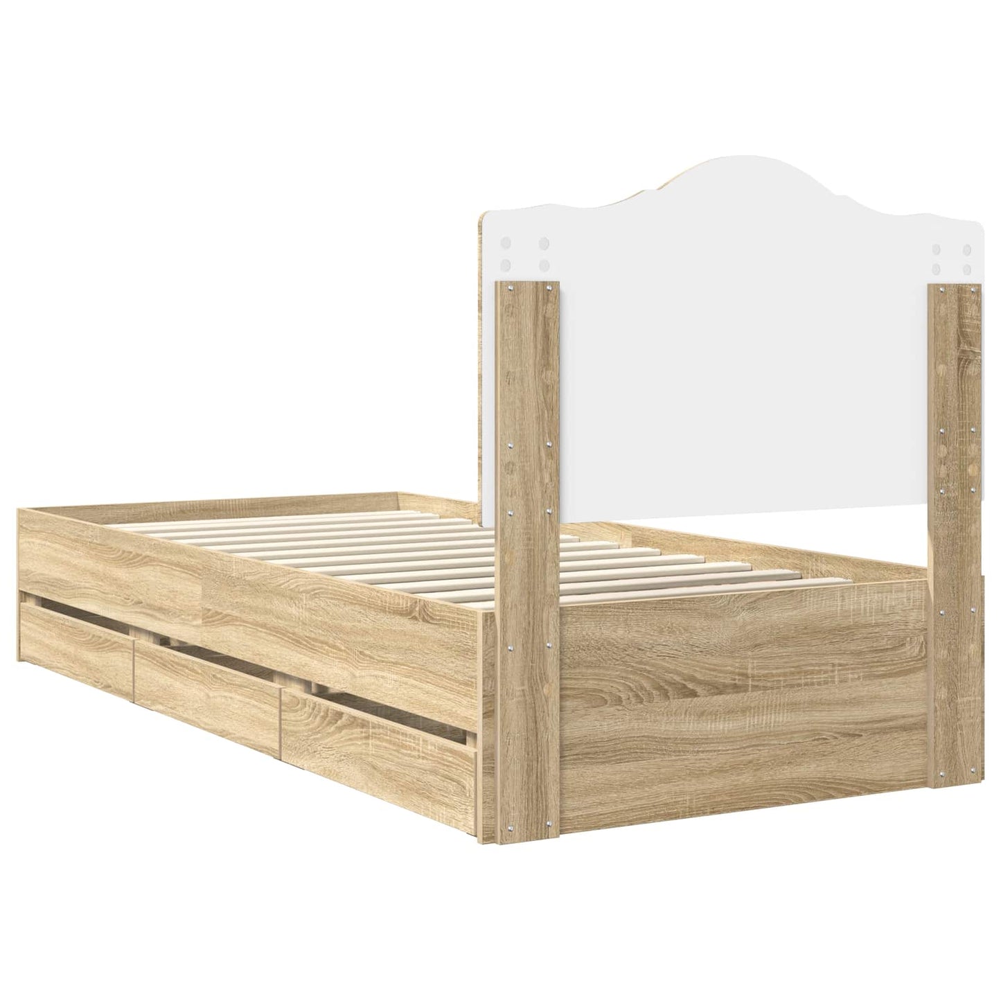 Bed Frame with Drawer Sonoma Oak 100 x 200 cm Engineer Wood
