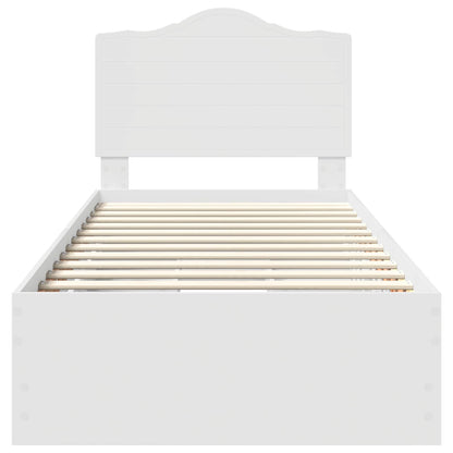 Bed Frame with Drawer White 90 x 200 cm Engineer Wood