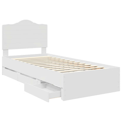 Bed Frame with Drawer White 90 x 190 cm Engineer Wood