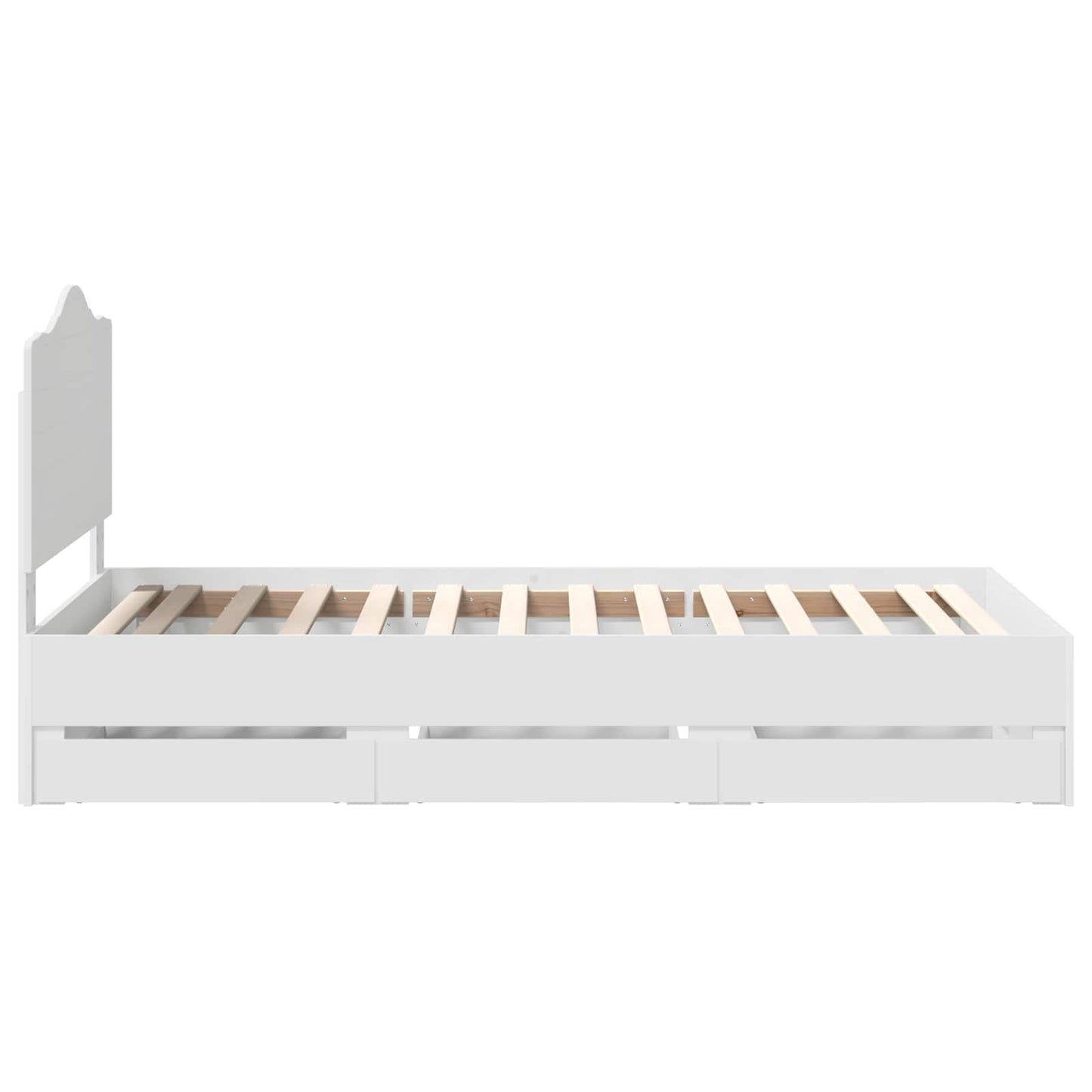 Bed Frame with Drawer White 90 x 190 cm Engineer Wood