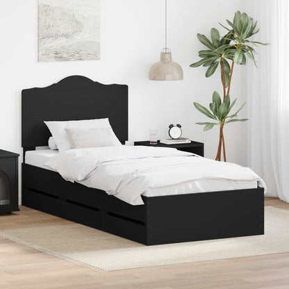 Bed Frame with Drawer Black 90 x 190 cm Engineer Wood